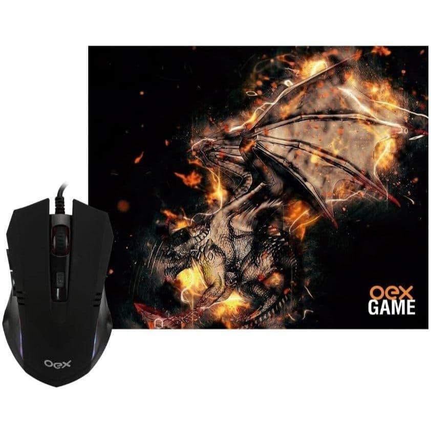 Combo Gamer Arena - Mouse Gamer 2.400 DPI + Mousepad 290X230 MM - OEX