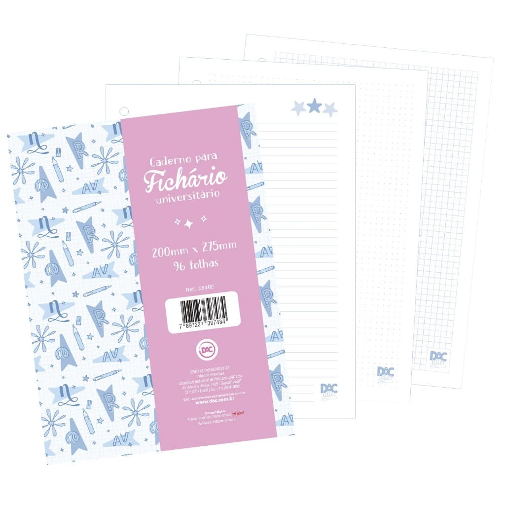 Refil De Folhas Para Lettering Fichário Universitário 80fls