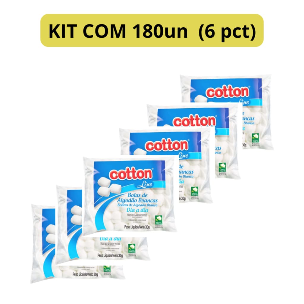 Algodão Hidrófilo Em Bolas 30g Cotton Line Saude