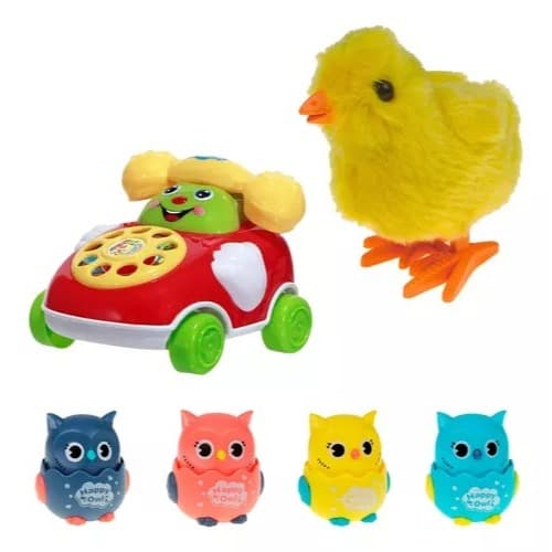 Kit Baby 3 Brinquedos Infantis Coruja/carrinho Tel/ Pintinho Brinquedos infantis divertidos