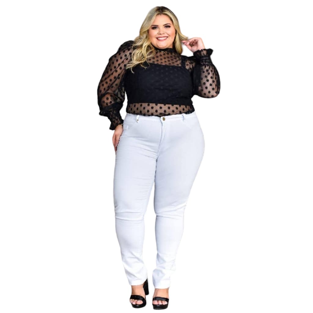 Calça Feminina Skiny Branca Plus Size do 38 ao 56