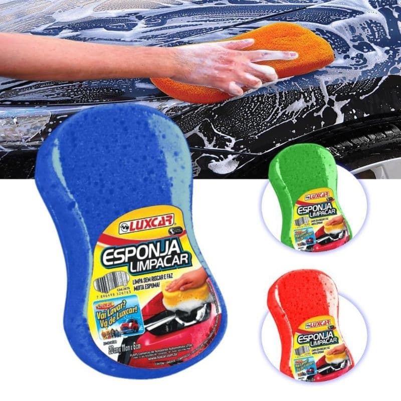 Esponja Automotiva para lavagem Luxcar - cor aleatória 1 unidade