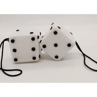 Dados Da Sorte Veicular De Espelho Grande Duplo Decorativo Branco