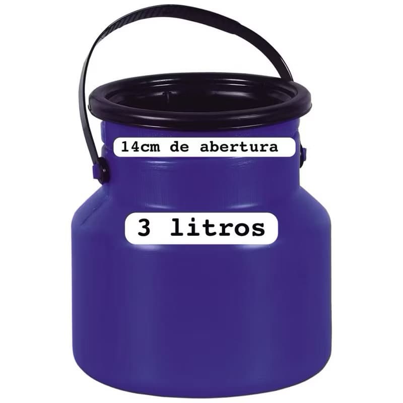 Vasilhame Plástico Leite 3 litros Injesul tampa com abertura 14 centímetros