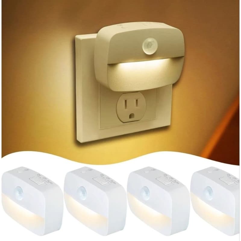Luminária luz noturna com sensor de movimento bivolt tomada de parede