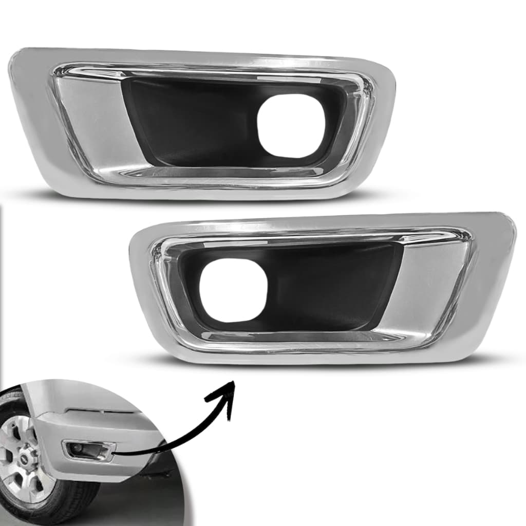 Aro Moldura Farol Milha Neblina Auxiliar Dianteira Chevrolet S10 Blazer 2012 2013 2014 2015 Aro Cromado Completo