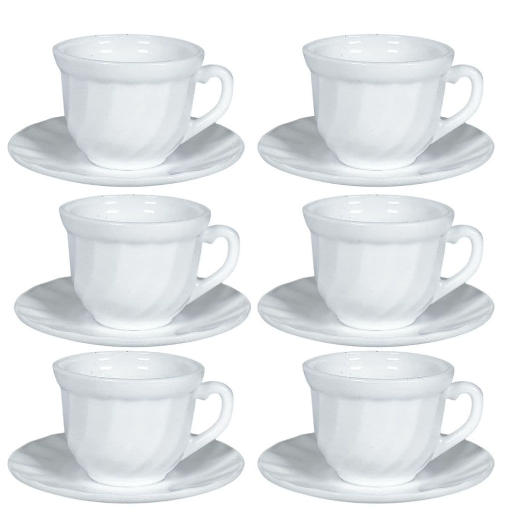 Jogo conjunto de Xicaras para Cafe chá com pires de vidro opline 150 Ml