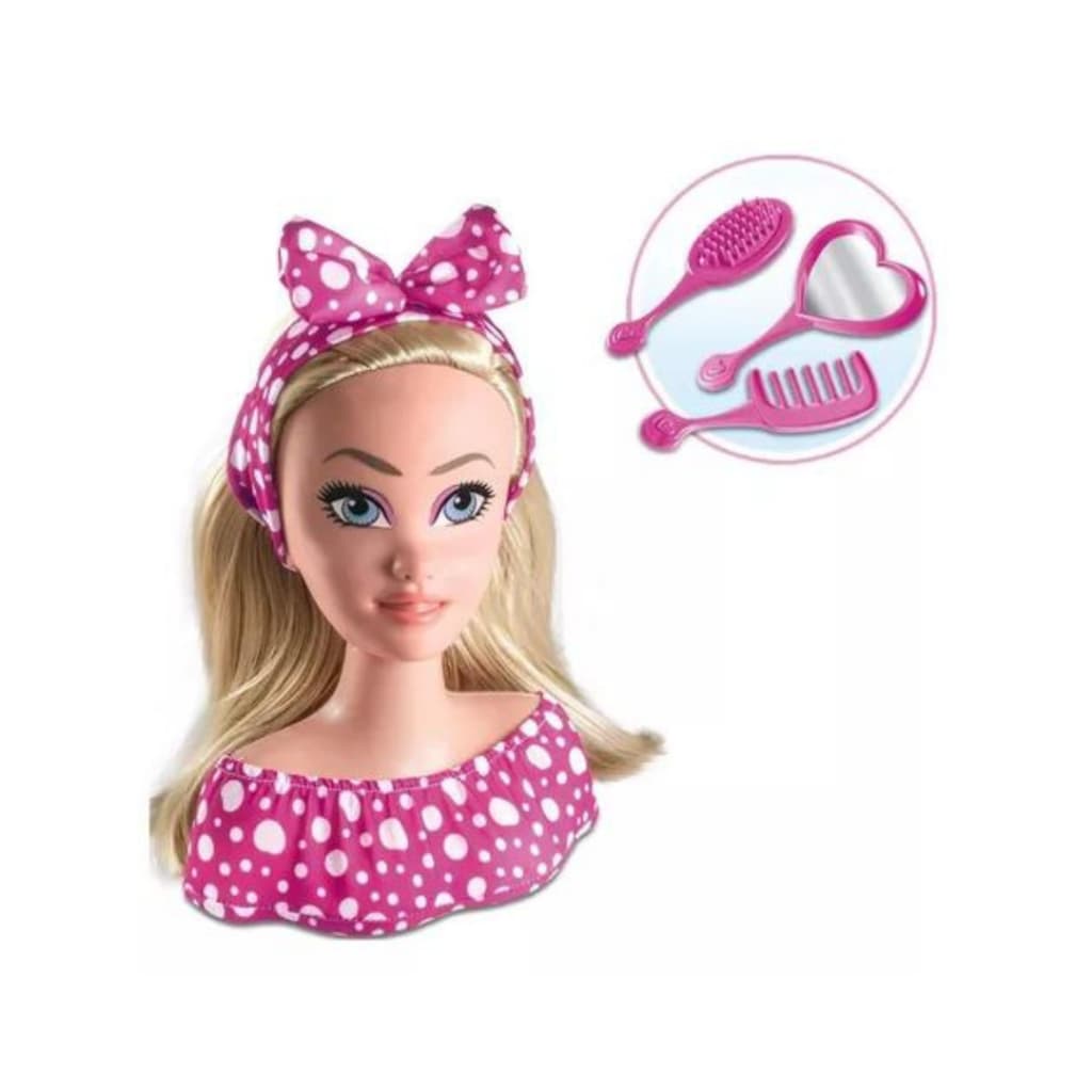 Boneca Infantil Busto Princesa Cinty Acessórios De Beleza
