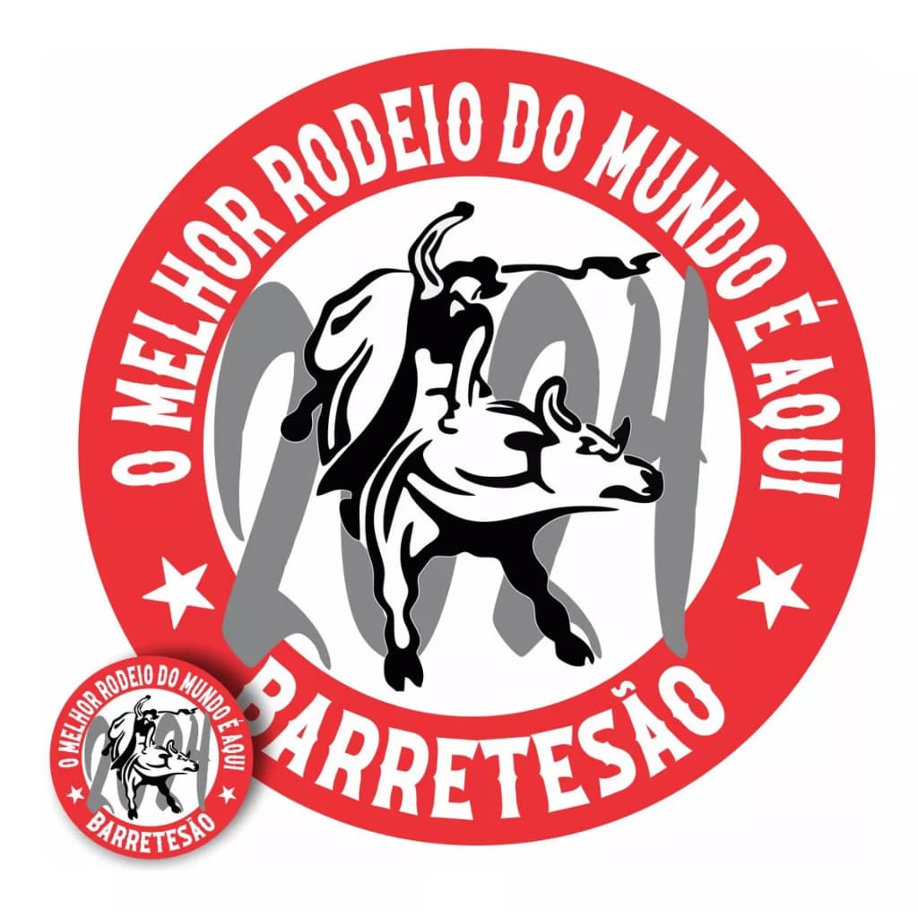 Adesivo festa de peão de barretos 2024 -  20x20cm feito em  vinil aprova dagua