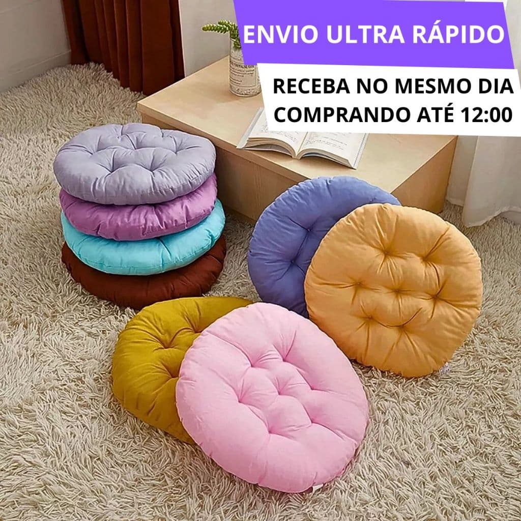 Almofada Futton Redonda Sofá Assento Cadeira Pallet Poltrona Lisa Oxford 40cm Cores Diversas