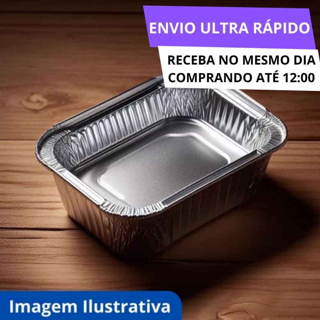 KIT Embalagem Marmitex 500ml Com Tampa PET 100UN