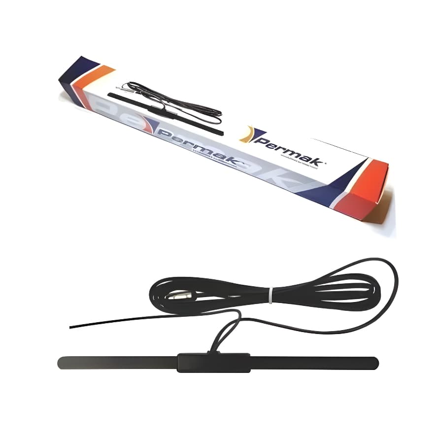 Antena Interna Permak Radio Automotiva Amplificada p/ Carro Universal de Para-Brisa