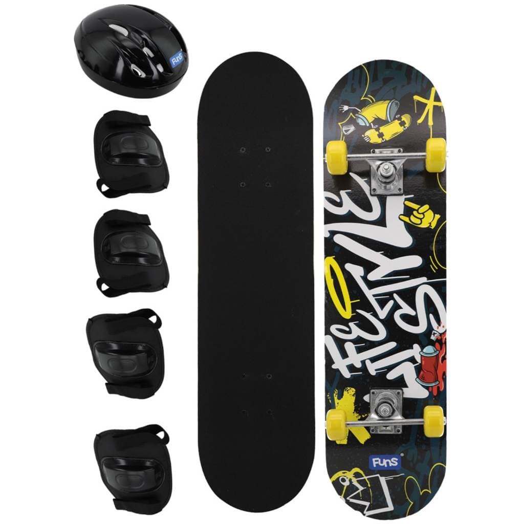 Kit Skate Infantil Juvenil Semi Profissional Até 50kg E Kit Proteção Capacete