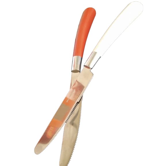 Faca Sobremesa com Serrinha - Aço Inox e Cabo Plástico Reforçado Faca Multiuso -AcoInox-CaboPlasticoReforcado -CozinhaPratica-Cortar Pao-EspalharManteiga-Utensilios De Cozinha--Facilidade Na Cozinha -Elegância e Luxo