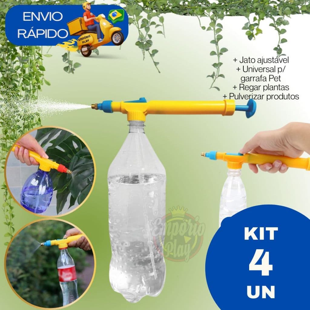 Pulverizador Manual Regador Garrafa Pet Bico Regulador Pressão Resistente Portátil Aplicador Veneno