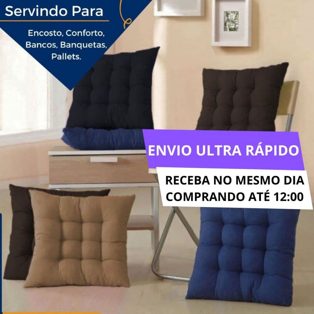 Futon Almofada Cheia Grande Banco Cadeira Sofá Poltrona Pallet 40x40c