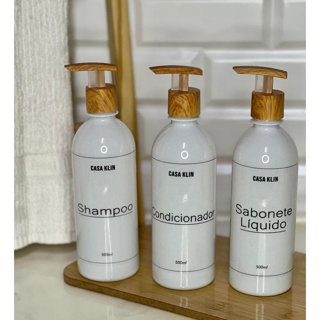Organizador para banheiro, frascos luxo para shampoo, condicionador ou sabonete líquido