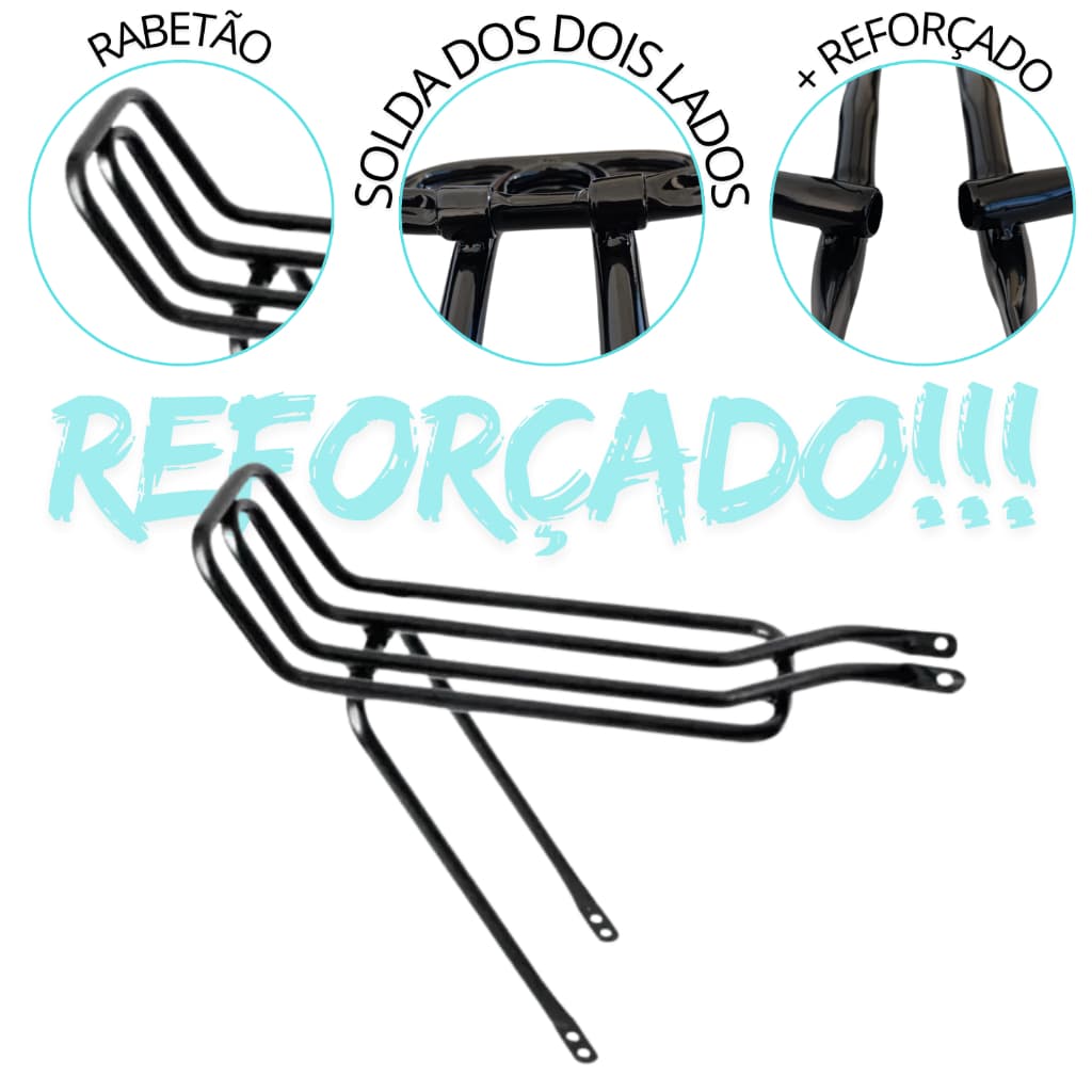 Bagageiro Garupa Rabetão De Bike Aro 26 24 20 Articulado - Preto
