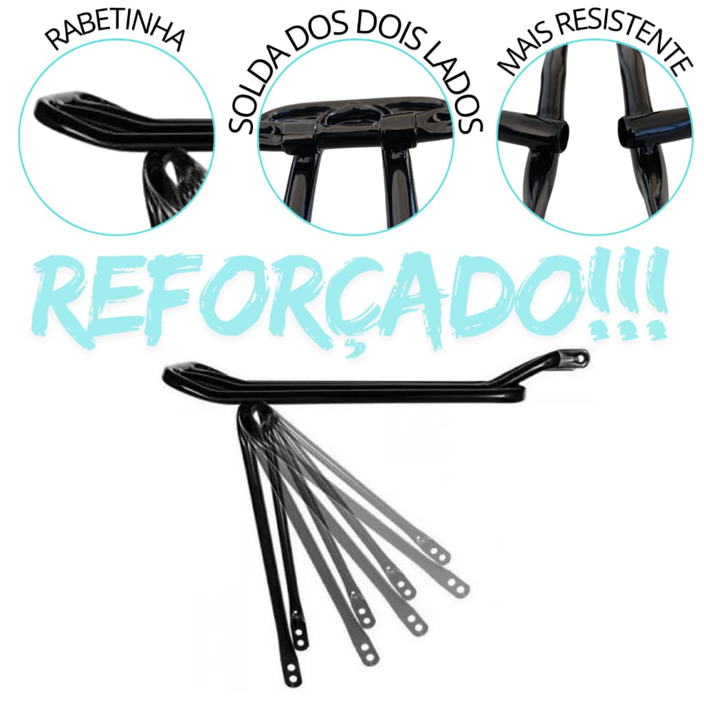 Bagageiro Tubular Traseiro Preto De Bike Aro 26 Aro 26 24