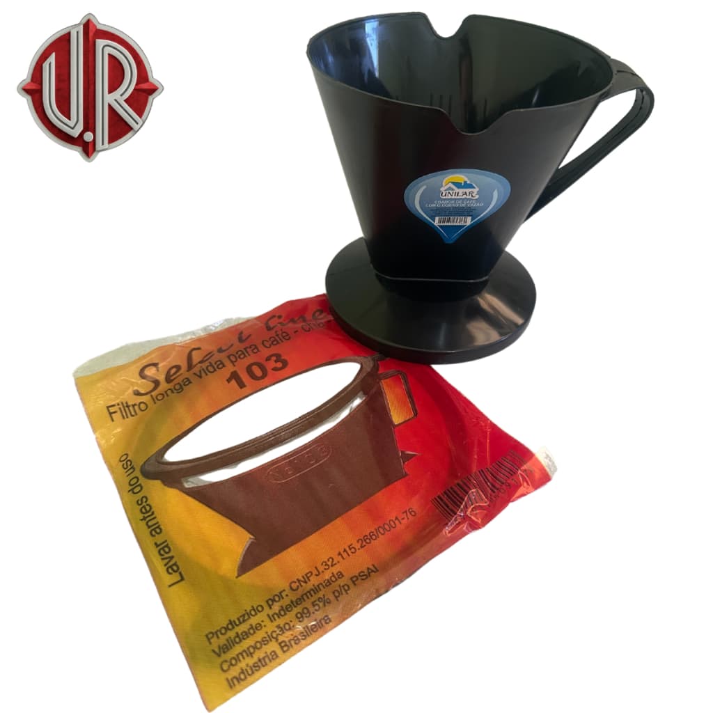 Kit Porta Filtro e Filtro Permanente de Café 103 Suporte de Café/Coador de Café