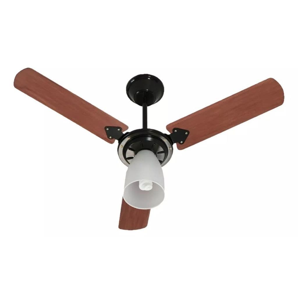 Ventilador De Teto Tron Marbela Preto Mdf  Pás Verniz Diâmetro 960 Mm Quantidade De Pás 3