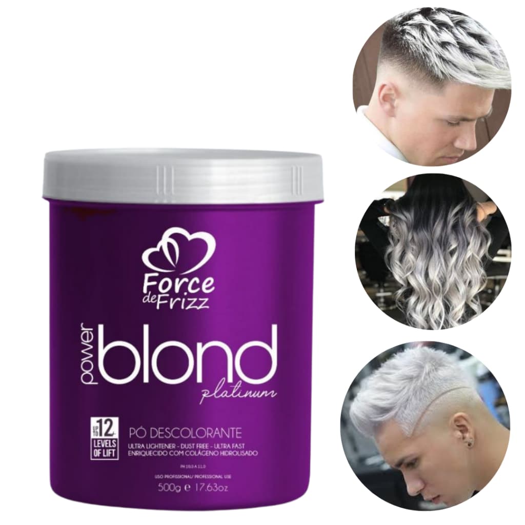 kit Force de Frizz Kit Descoloração Profissional - Pó Descolorante Power Blond Platinum 500g + OX20/OX30/OX40