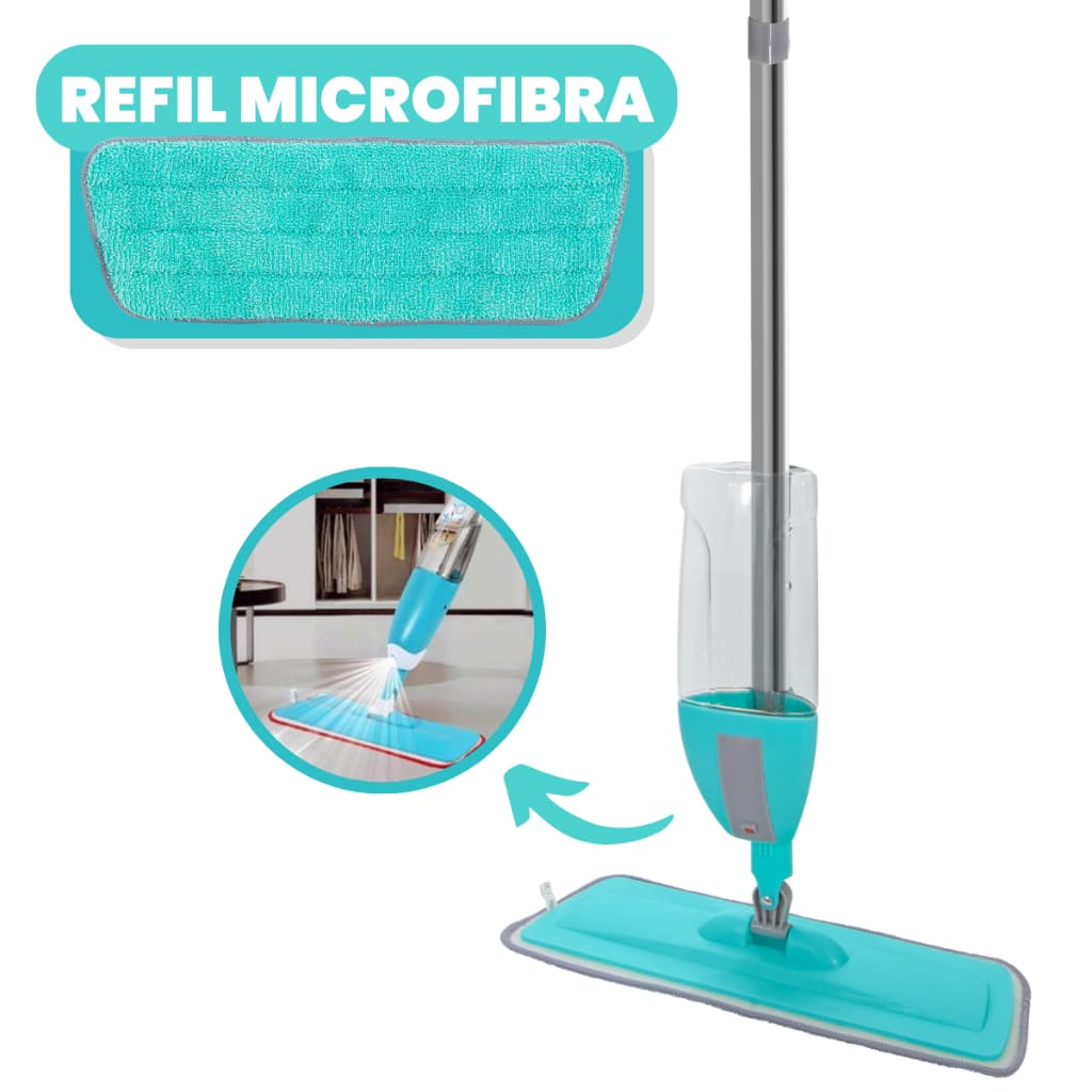 Mop Spray Esfregão Giratório Rodo Prático Com Reservatório 500ML