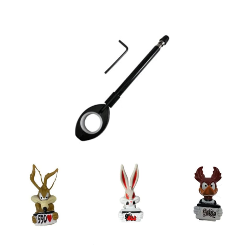 Antena Corta Pipa Moto Retrátil Guidão Anti Cerol Aço Preta + Enfeite da Antena