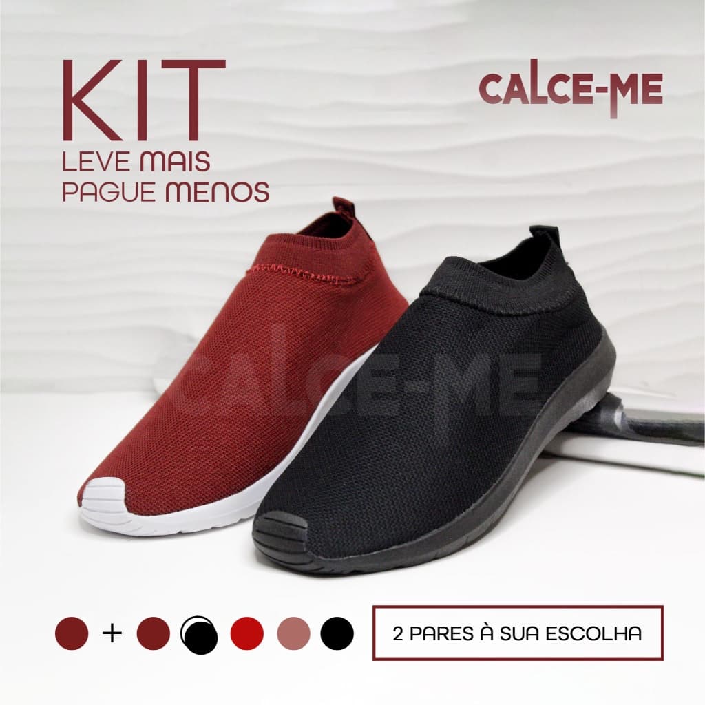 Kit Tênis Meia Feminino Masculino Confortável Promoção