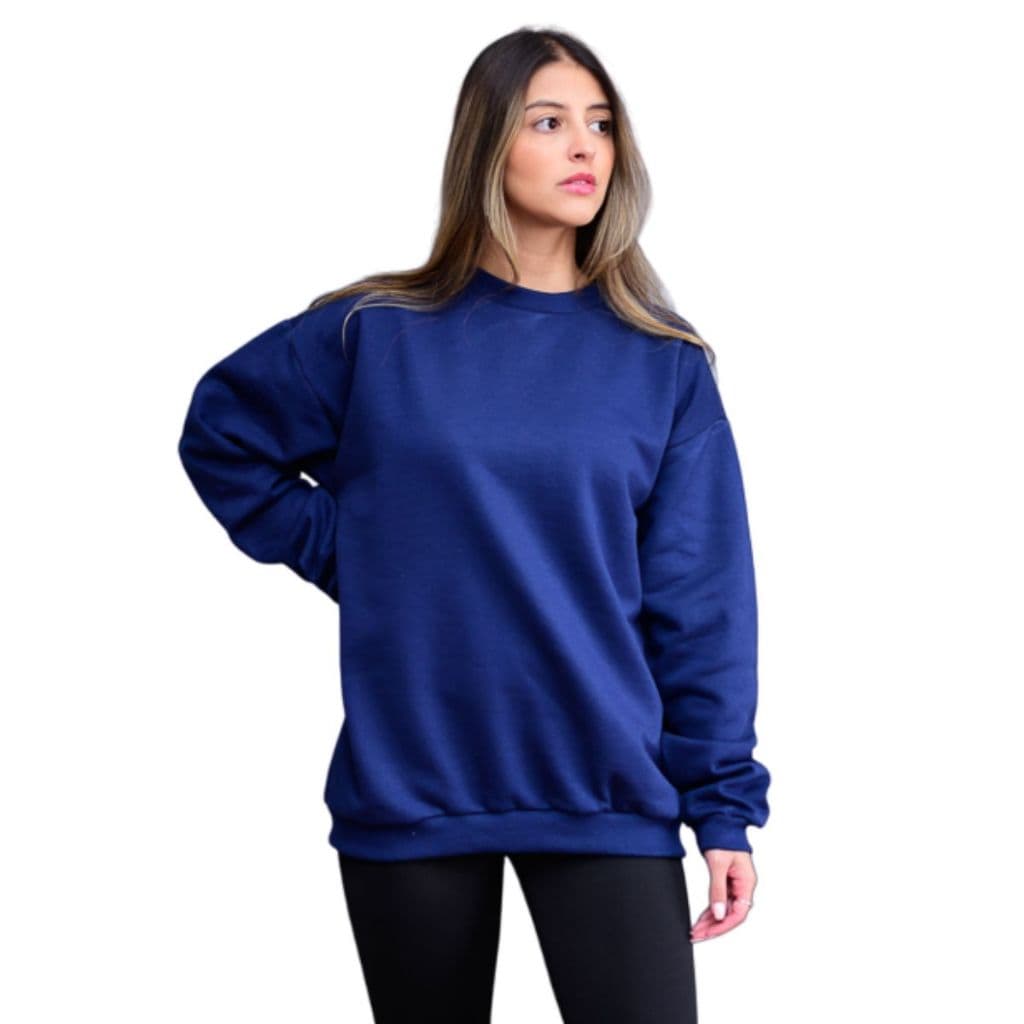 Moletom Blusa de Frio Feminina Unissex Flanelada Diversas Cores Moletom Gola Careca - Envio Rápido !