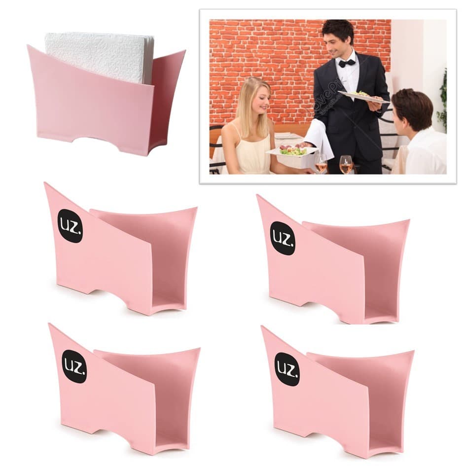 Kit 4 Porta Guardanapos De Papel Mesa Restaurante Uz Rosa