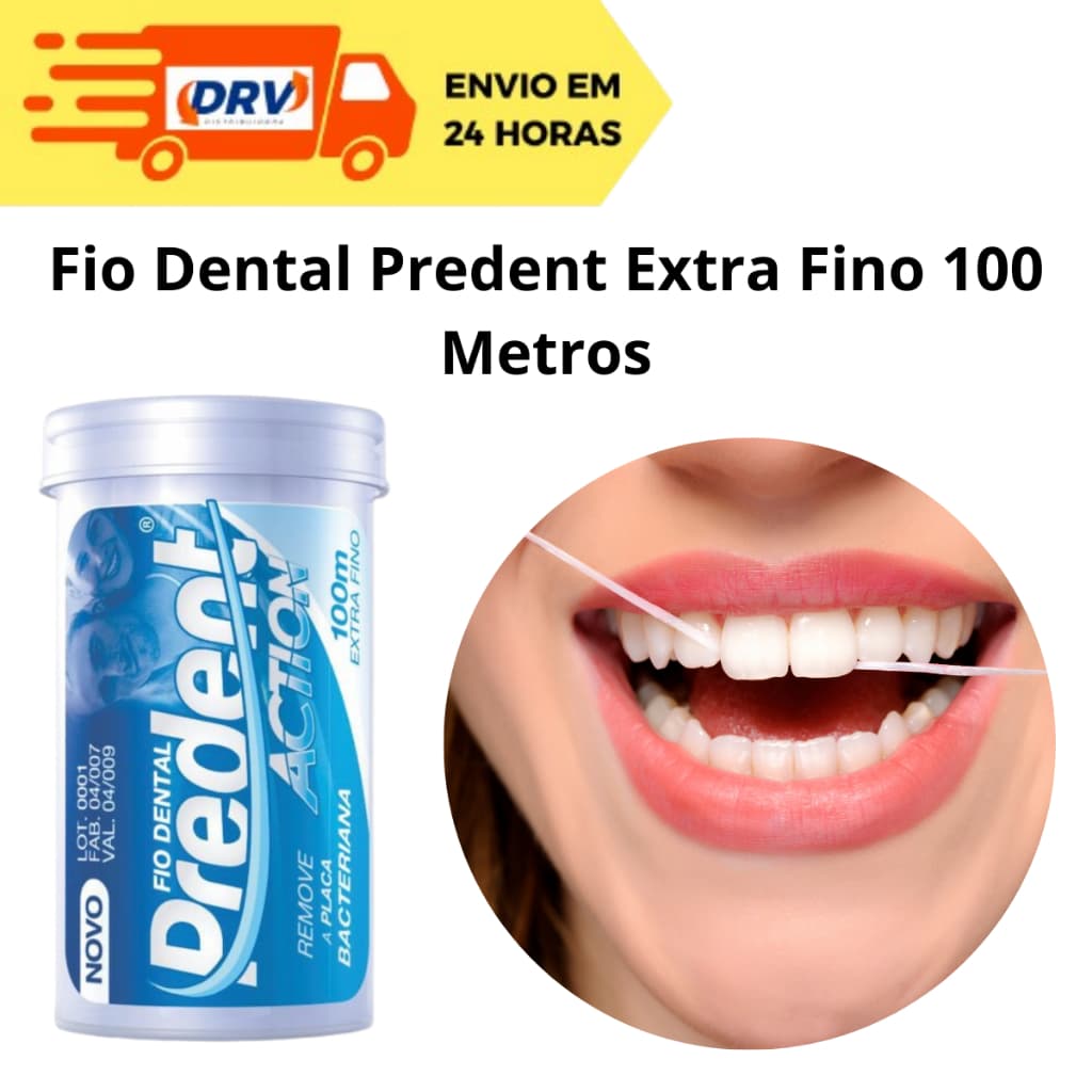 Fio Dental Predent Extra Fino 100 Metros - Fio Dental Extra Fino 100 Metros - Fio dental 100 Mts