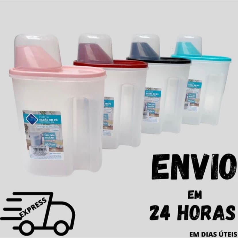 Porta Sabão em Pó com potinho medidor
