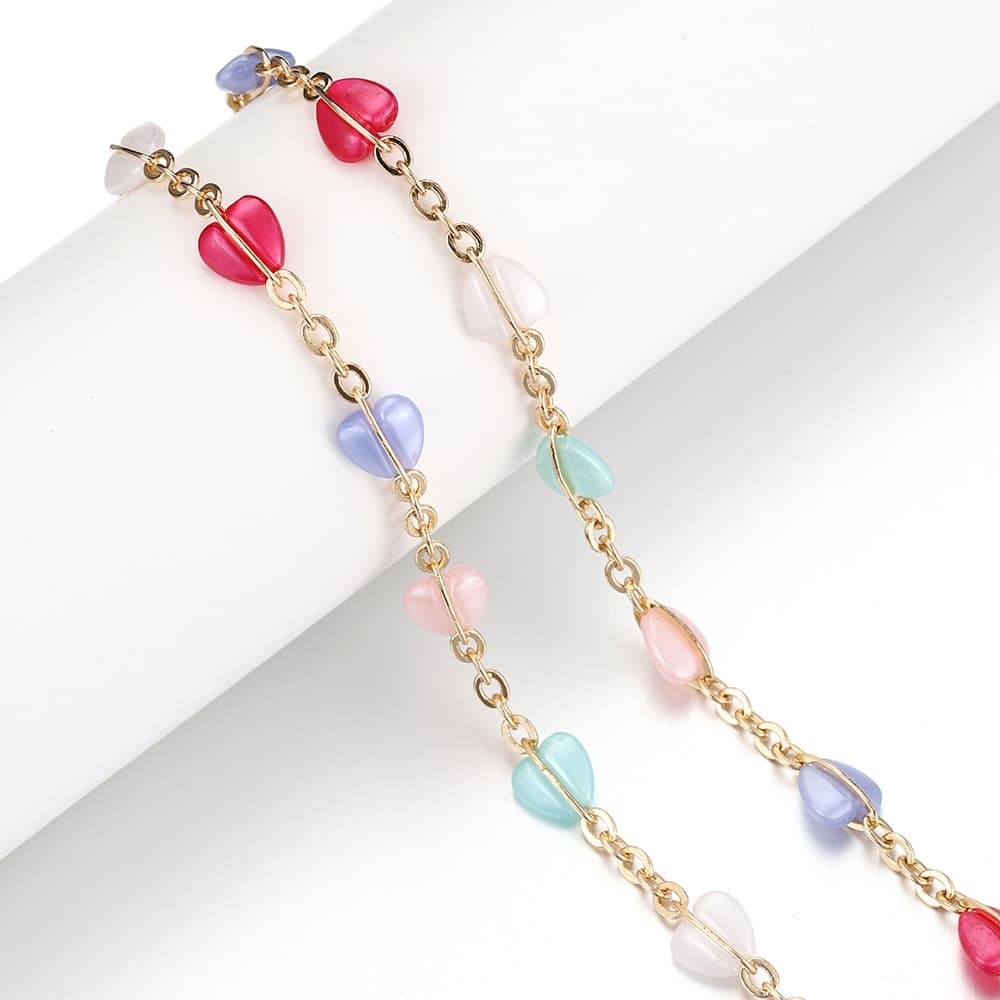 kit Europeu e americano banhado a cobre 18K amor cor pulseira DIY + colar acessórios de joias transfronteiriças ouro18k