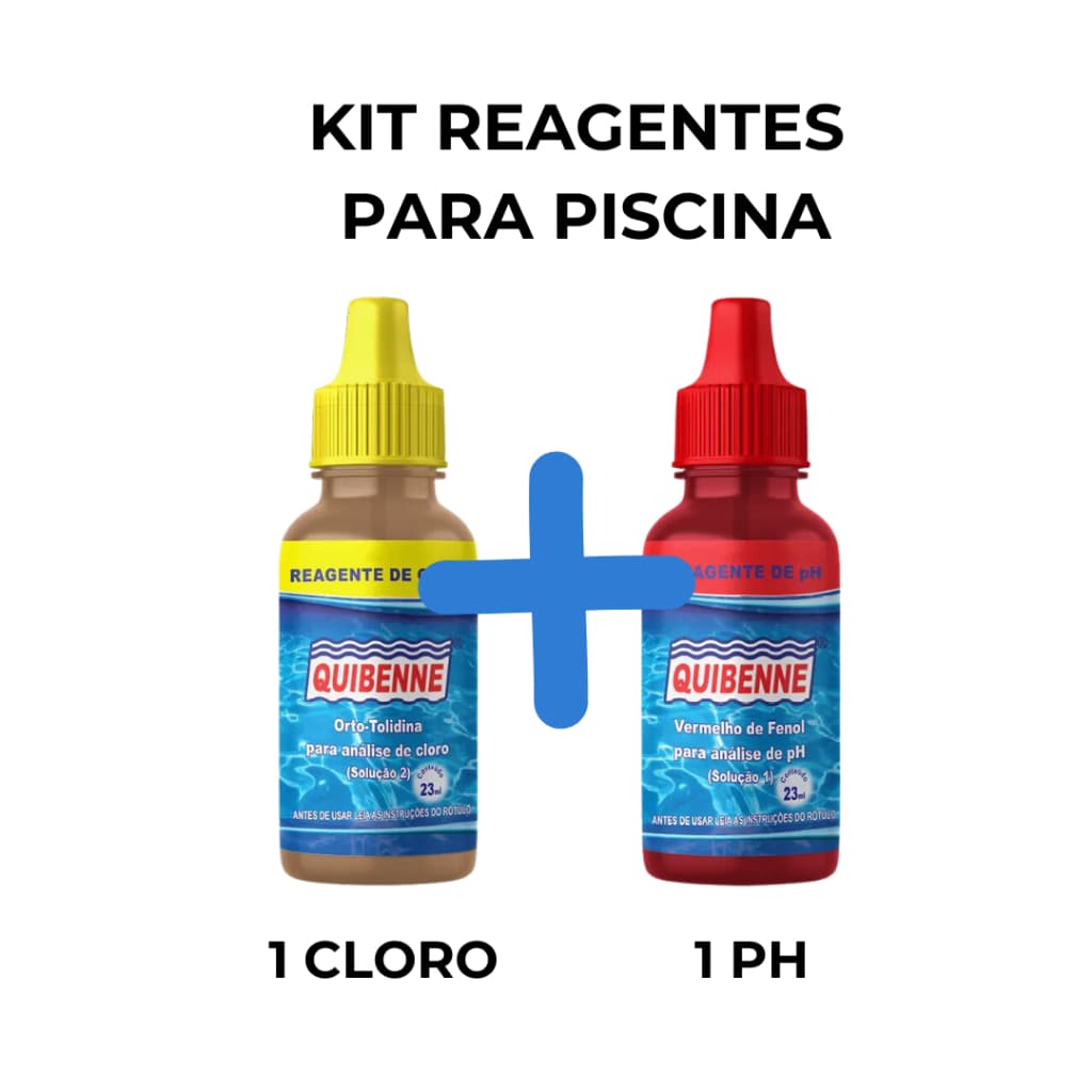 KIT Reagente de Cloro + Reagente pH para Piscinas 25mL - QUIBENNE/NETUNO