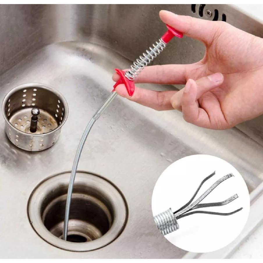 Desentupidor de Ralos Pia Flexível Com Pegador na Ponta Cozinha 90 CM Para Casa Em Banheiro Multiuso