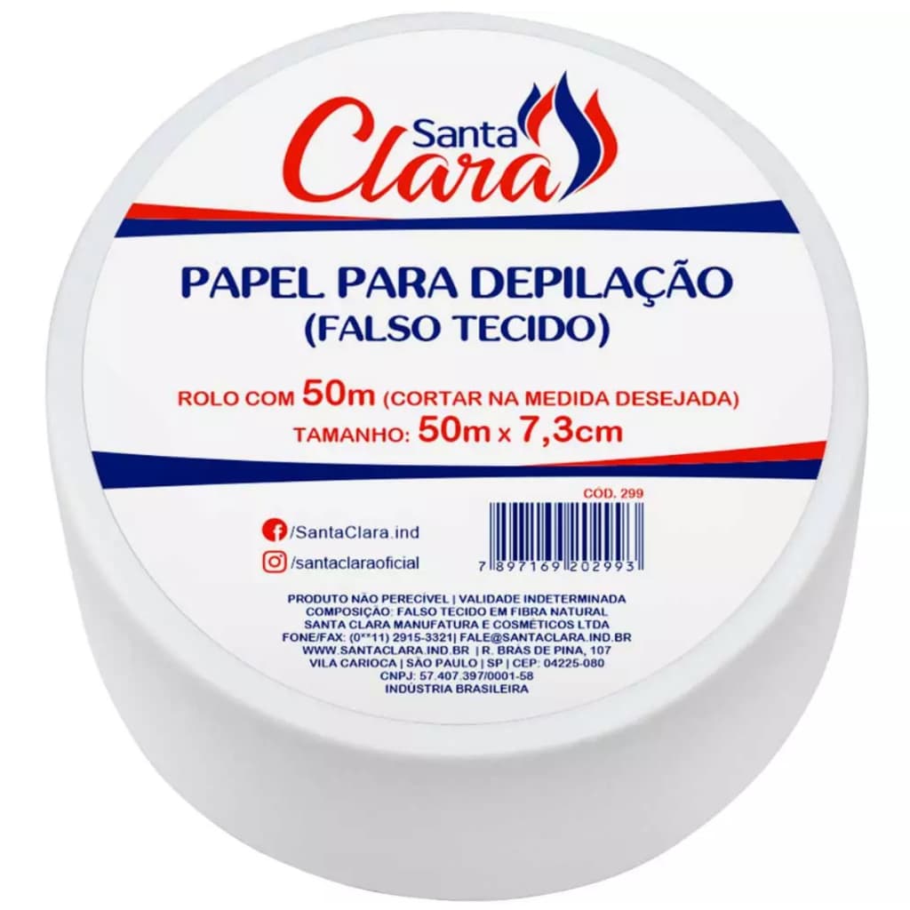 Papel Depilação (Falso Tecido) 50mx7,3cm Santa Clara
