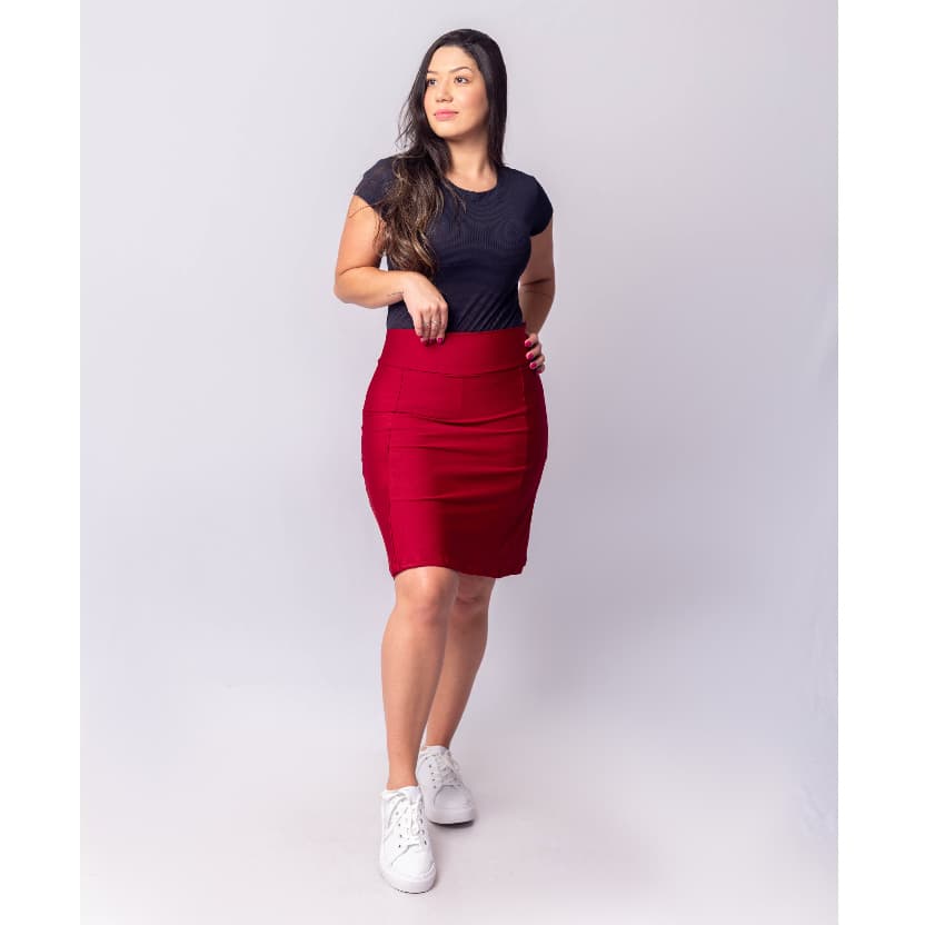 Saia Short Fitness Moda Evangélica Clássico Versatil Atividades
