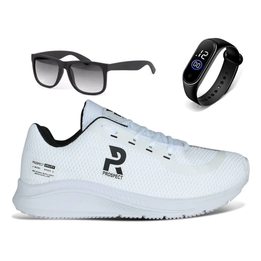 Tênis Masculino Prospect Speed Esporte Treino Corrida Mais Vendido + Óculos + Relógio LojaReact
