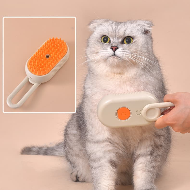 Escova A Vapor Para Gatos Cães 3Em1 Escova Elétrica De Pêlos Pentes De Massagem Animais De Estimação