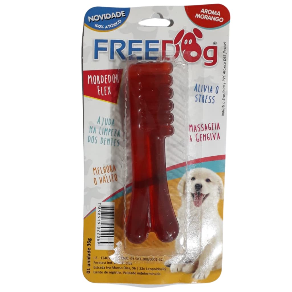 Brinquedo Mordedor Freedog Escova 36g Pet Cão Gato Cães