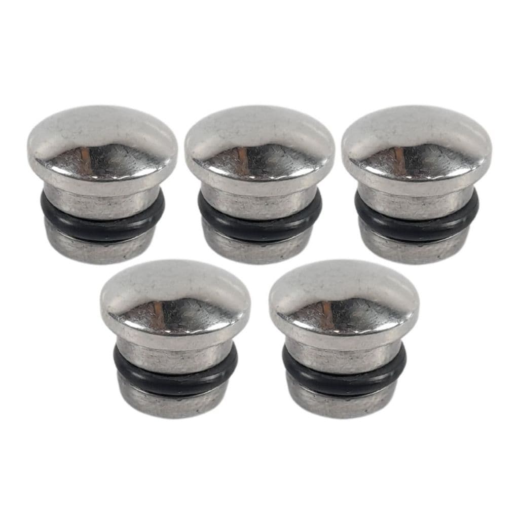 5x TAMPÃO DE INOX POR PRESSÃO Ø INTERNO 10mm Ø DA TAMPA 13mm