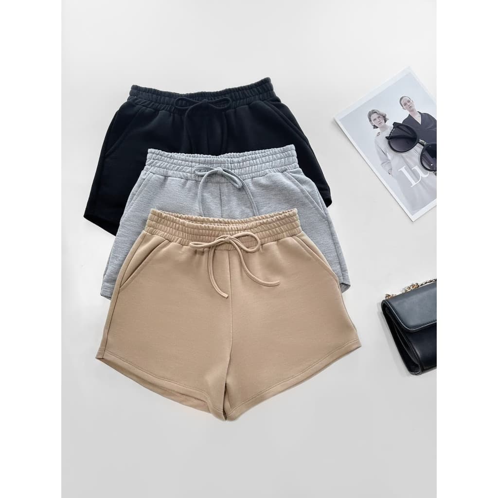 kit short 3pcs moletinho de verao cordao feminina Basica