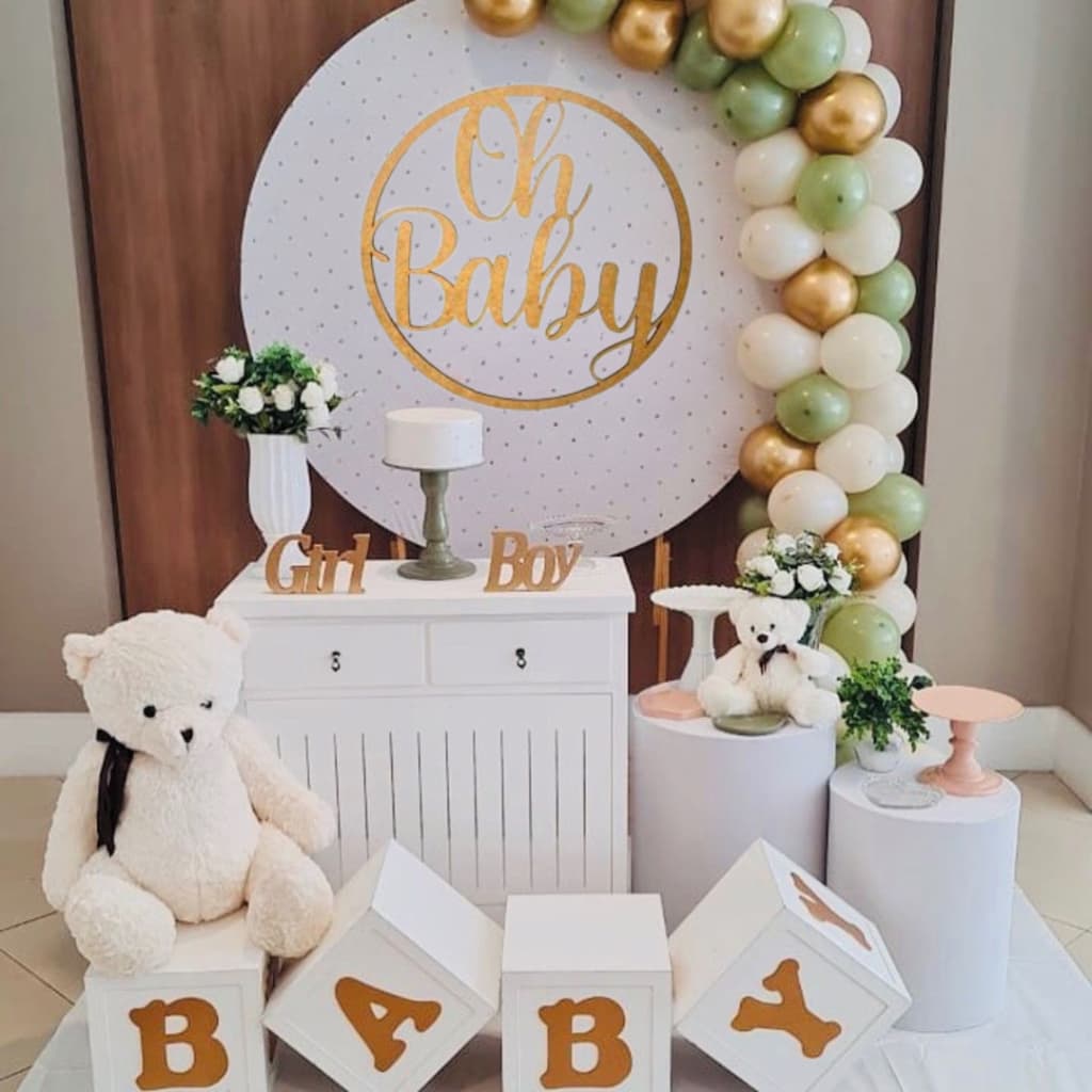 Chá revelação Quadro 60 cm Oh Baby painel chá de bebe festa decoração palavra Lettering moldura grande moldura enfeite festa decoração bebe pegue e monte