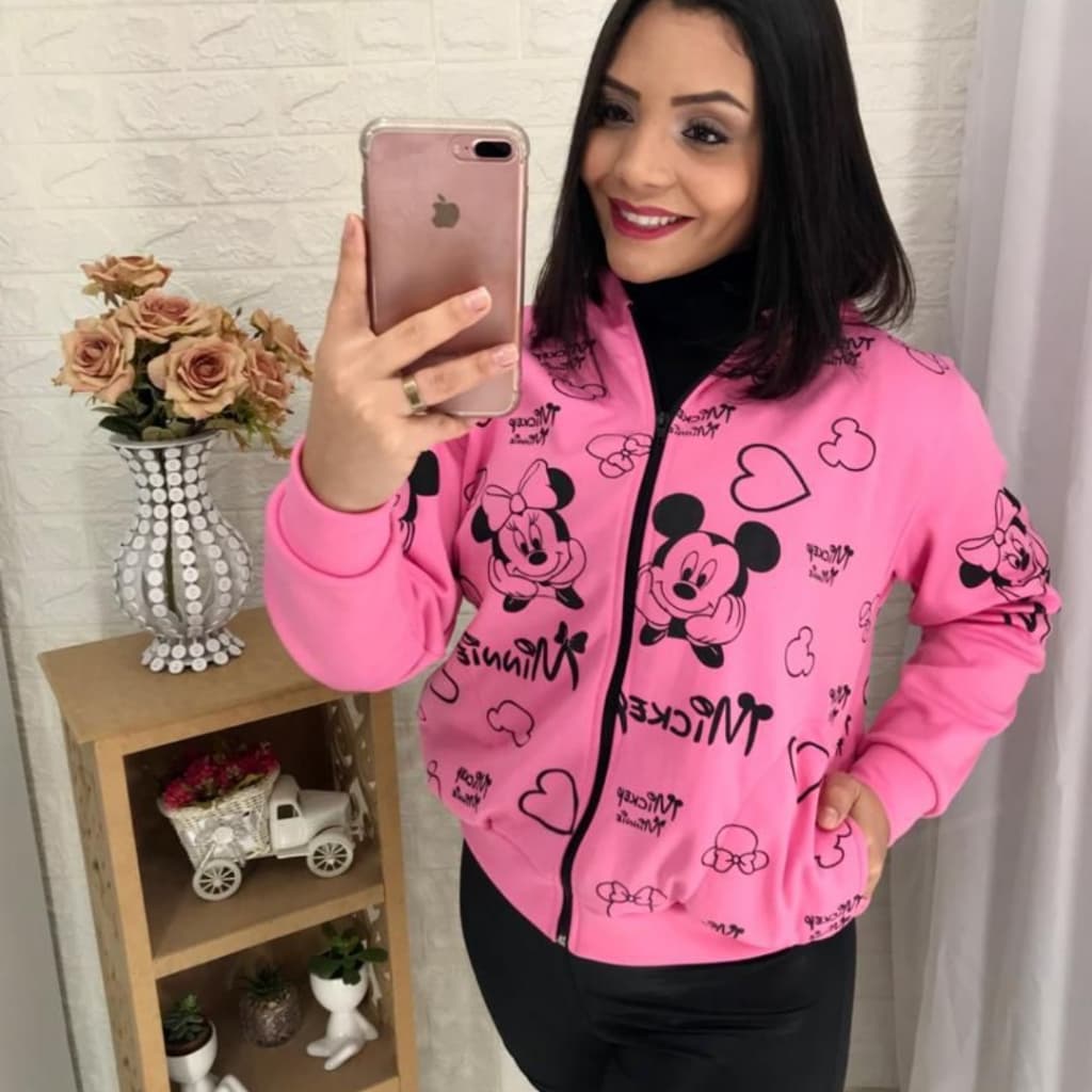 JAQUETA/BLUSA/Casaco feminino  l moletom poliéster flanelado l adulto direto do fornecedor estampado e liso