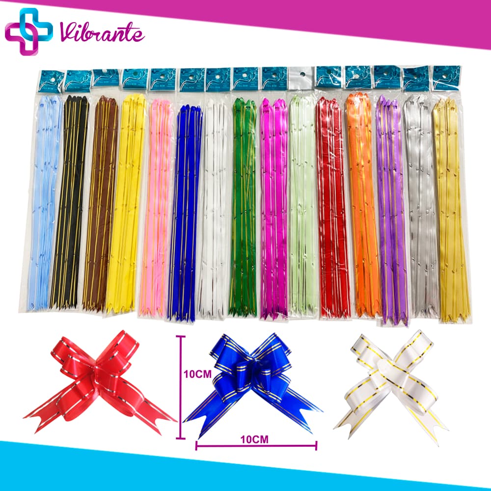 Laço Fácil Laço Pronto Médio N°18 C/100un - Cores Variadas - Laço Mágico para Presentes