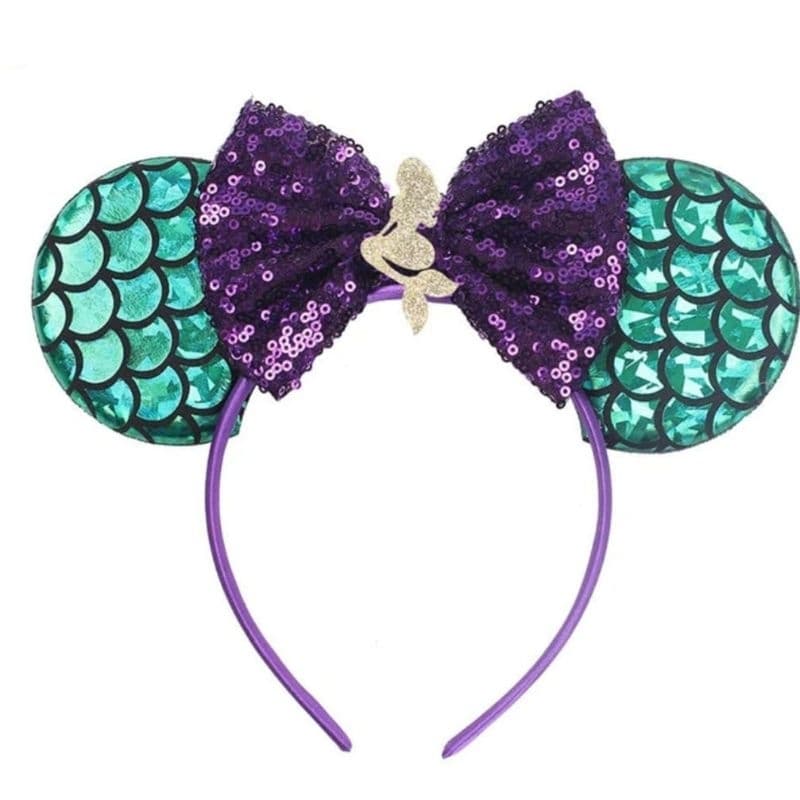 Tiara arco minnie orelhas sereia fundo do mar