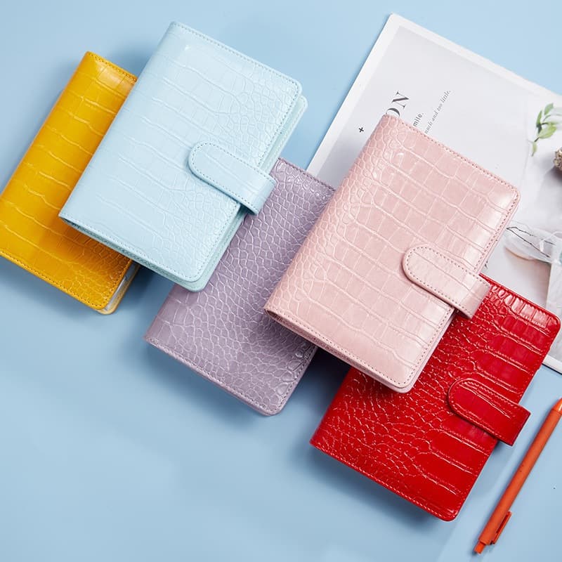 Caderno Fichario Planner A6 Couro Croco--Só Capa
