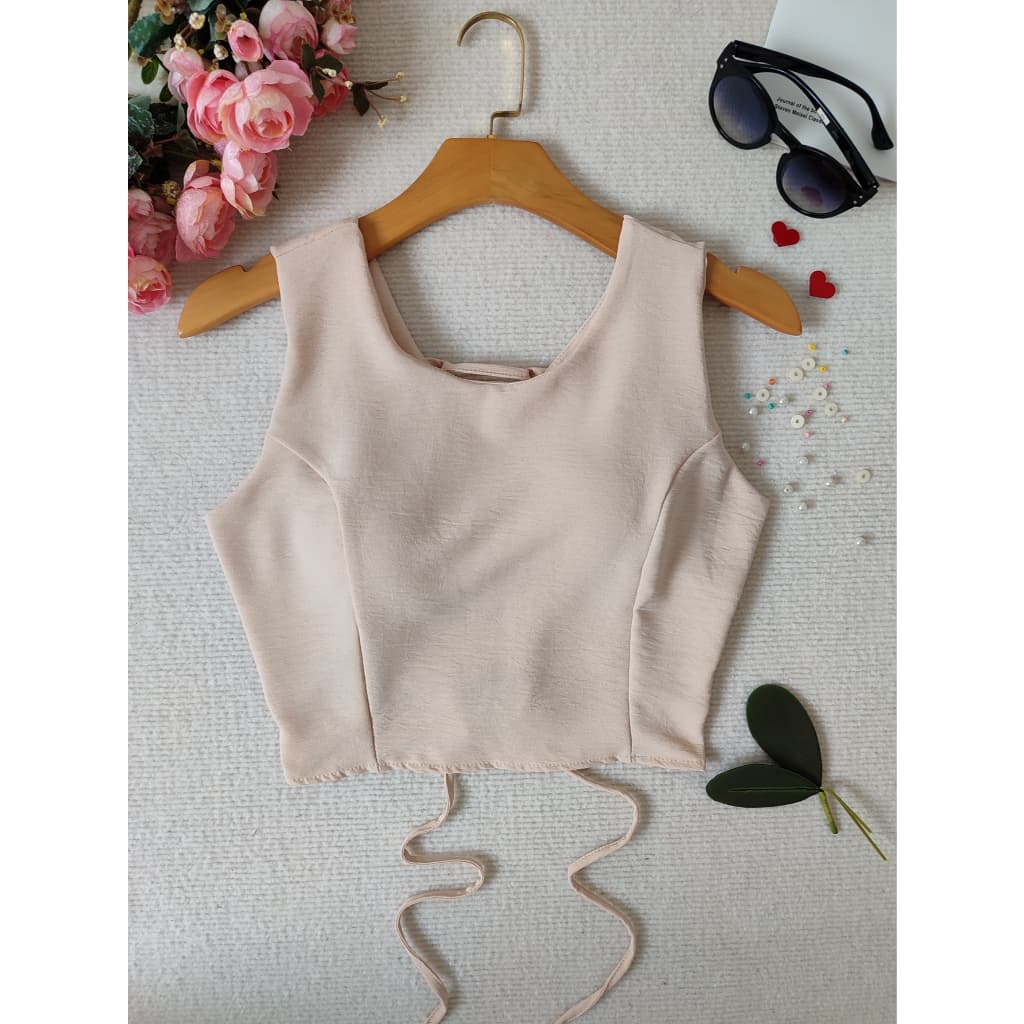 YW&X MODA   cropped feminina com bojo tecido duna