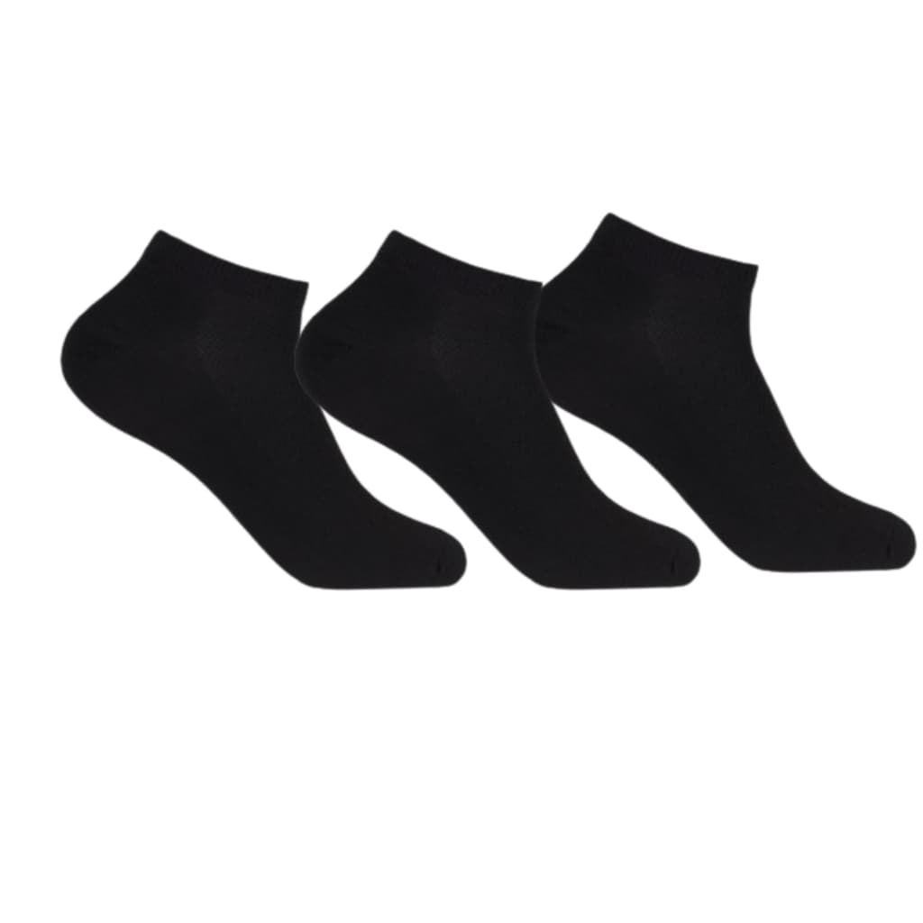 Kit 3 Pares  - Meia Soquete Unissex Cor Preta
